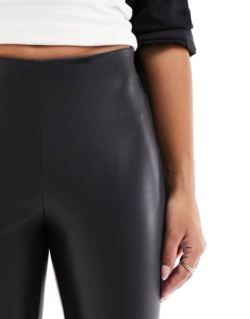 Leggings negros de tejido efecto cuero de Topshop Tall