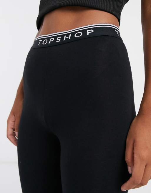 Leggings negros elásticos con logo de Topshop Petite