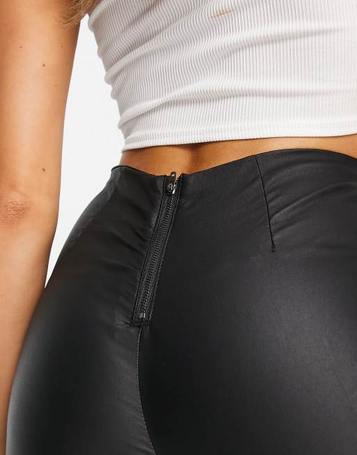 Leggings negros revestidos con cremallera en la parte posterior de Vila, 3 de 4