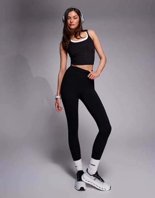 Leggings negros térmicos para correr de talle alto Icon de 4505 Tall, 2 de 5