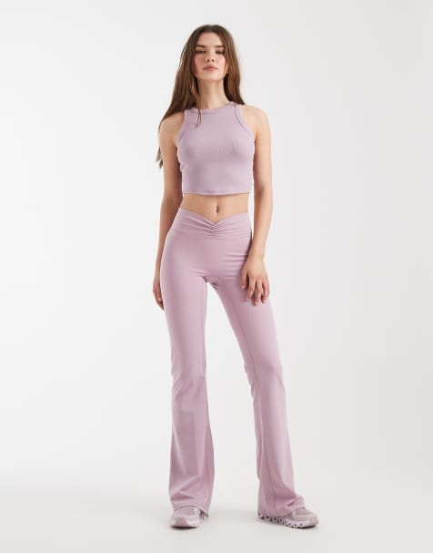 Leggings rosa amanecer acampanados con detalle fruncido oculto Ultra Luxe de Cotton On - view 1