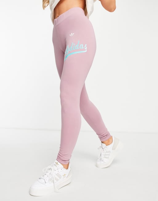 Leggings rosas con estampado gráfico de adidas Originals