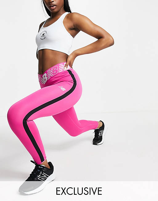Mujer Leggings | Leggings rosas de 7/8 de tiro alto Relentless exclusivos en ASOS de New Balance Running - DO24439