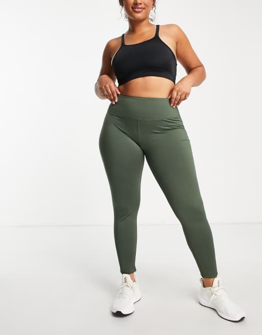 Leggings verde oliva de talle alto con interior afelpado de South Beach Plus , 4 de 4
