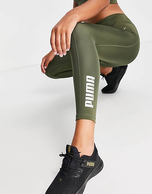 Mujer Leggings | Leggings verde oliva deportivos de PUMA Active Essentials - HW27566