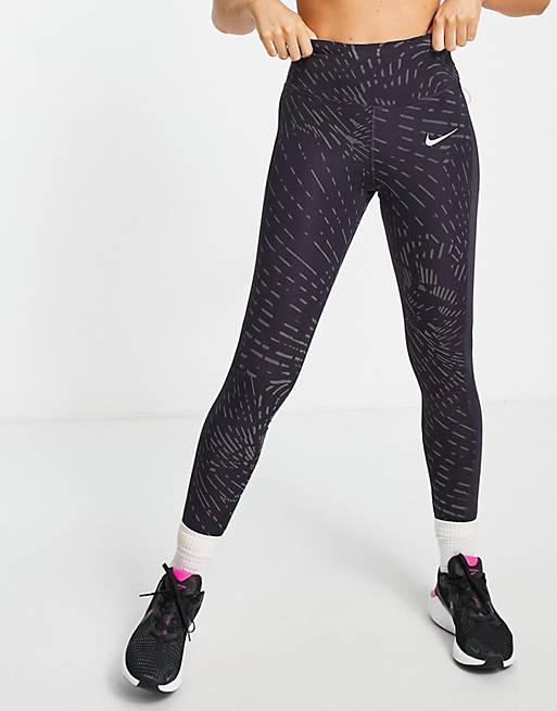 Mujer Leggings | Leggings violetas con diseño reflectante Run Division Fast de Nike Running - XH17528