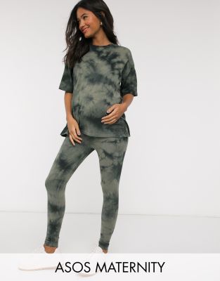 фото Леггинсы с принтом тай-дай от комплекта asos design maternity-зеленый asos maternity