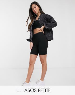 фото Леггинсы-шорты в рубчик asos design petite-черный asos petite