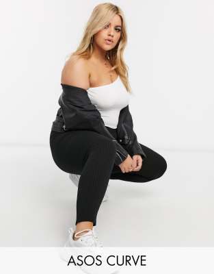 фото Леггинсы в рубчик asos design curve-черный asos curve