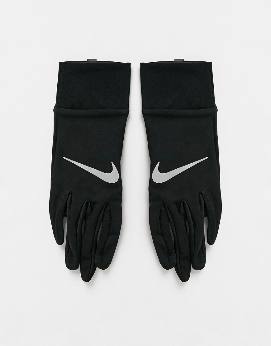 фото Легкие женские перчатки черного цвета для бега из технологичной ткани nike-черный цвет