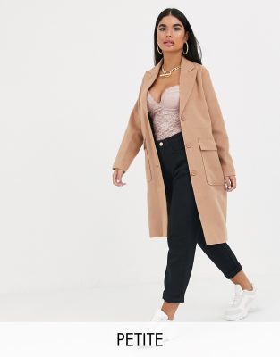 фото Легкое длинное пальто бежевого цвета missguided petite-розовый