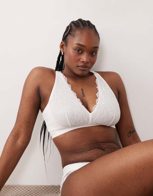 Lemonade Dolls - Fuller Bust - Alt til bruden - Hvid bralette med stretch i blondestof, 2 af 4