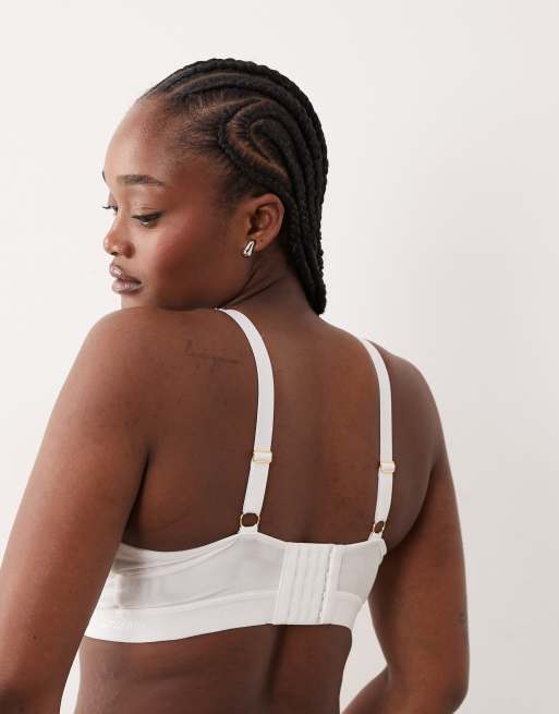 Lemonade Dolls Fuller Bust Bridal stretch lace bralet in white, 4 of 4