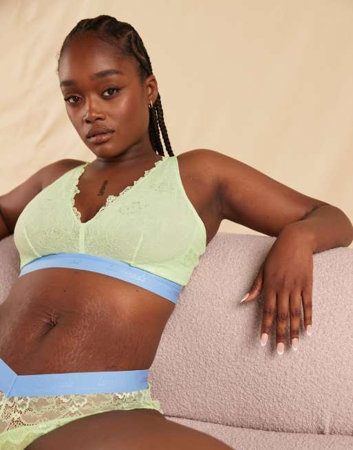 Lemonade Dolls Fuller Bust Signature lace bralette in pastel green, 2 of 4