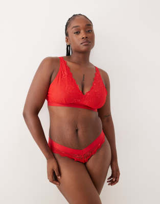 Lemonade Dolls Fuller Bust Synergy Lace And Mesh Bralette In Red