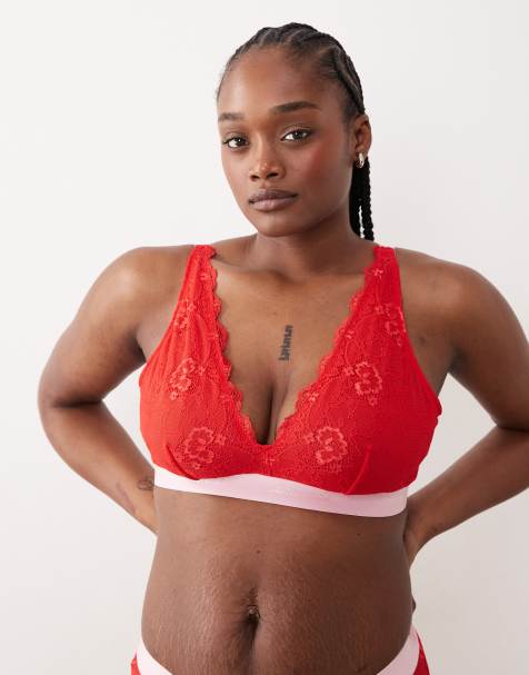Lemonade Dolls – Fuller Bust – Signature – Spitzen-Bustier in Rot und Rosa - view 1