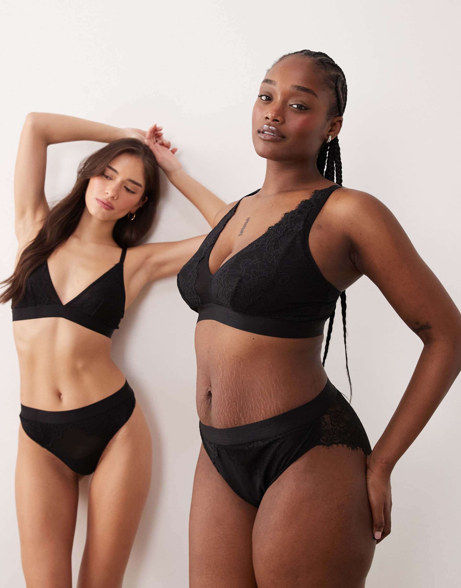 lemonade dolls fuller bust synergy lace and mesh bralet in black