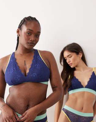 Lemonade Dolls Fuller Bust Trilogy Lace Bralette In Orange