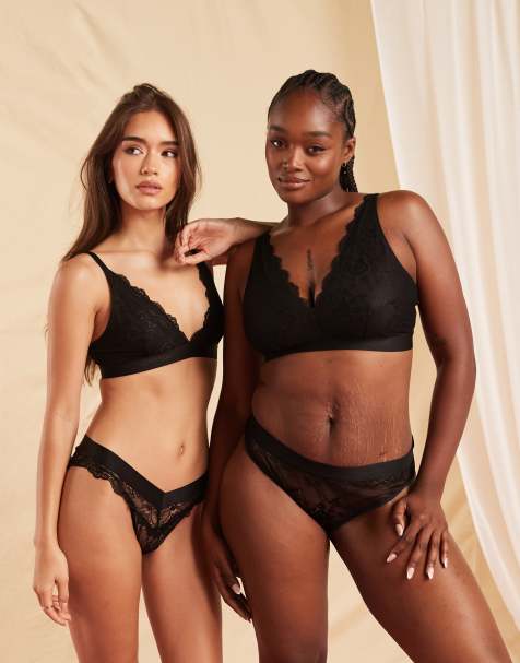 Lemonade Dolls Signature lace mid rise brief in black - view 1