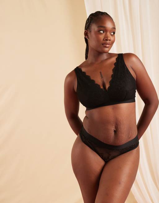 Lemonade Dolls Signature lace mid rise briefs in black