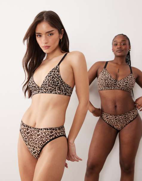 Lemonade Dolls stretch mesh bralette in leopard print - view 1