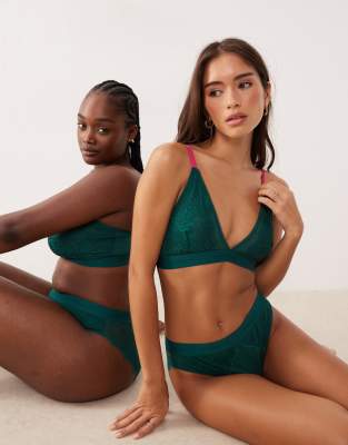 Lemonade Dolls - Synergy - Bustier aus Spitze und Netzstoff in Tannengrün