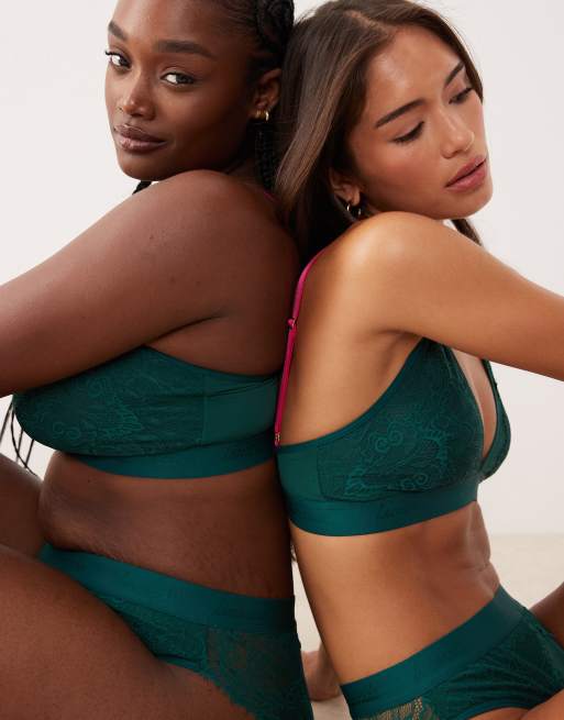 Lemonade Dolls – Synergy – Bustier aus Spitze und Netzstoff in Tannengrün, 3 von 4