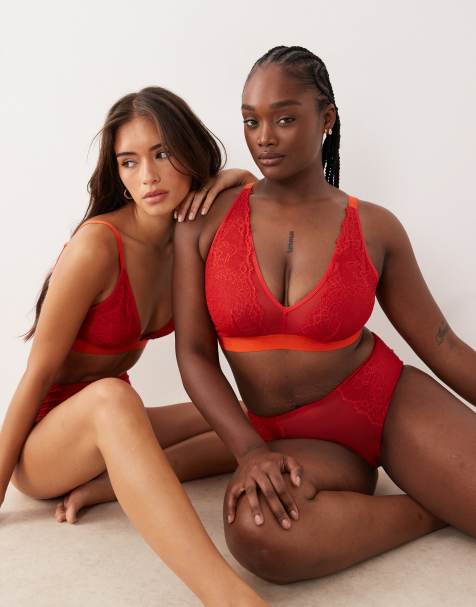 Lemonade Dolls Synergy lace and mesh bralet in goji berry - view 1