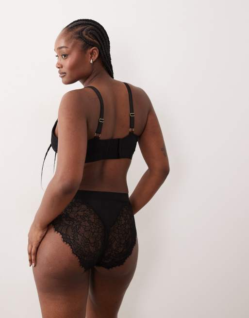 Lemonade Dolls Synergy lace and mesh brief in black, 2 of 4