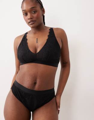Lemonade Dolls Synergy Lace And Mesh Briefs In Black