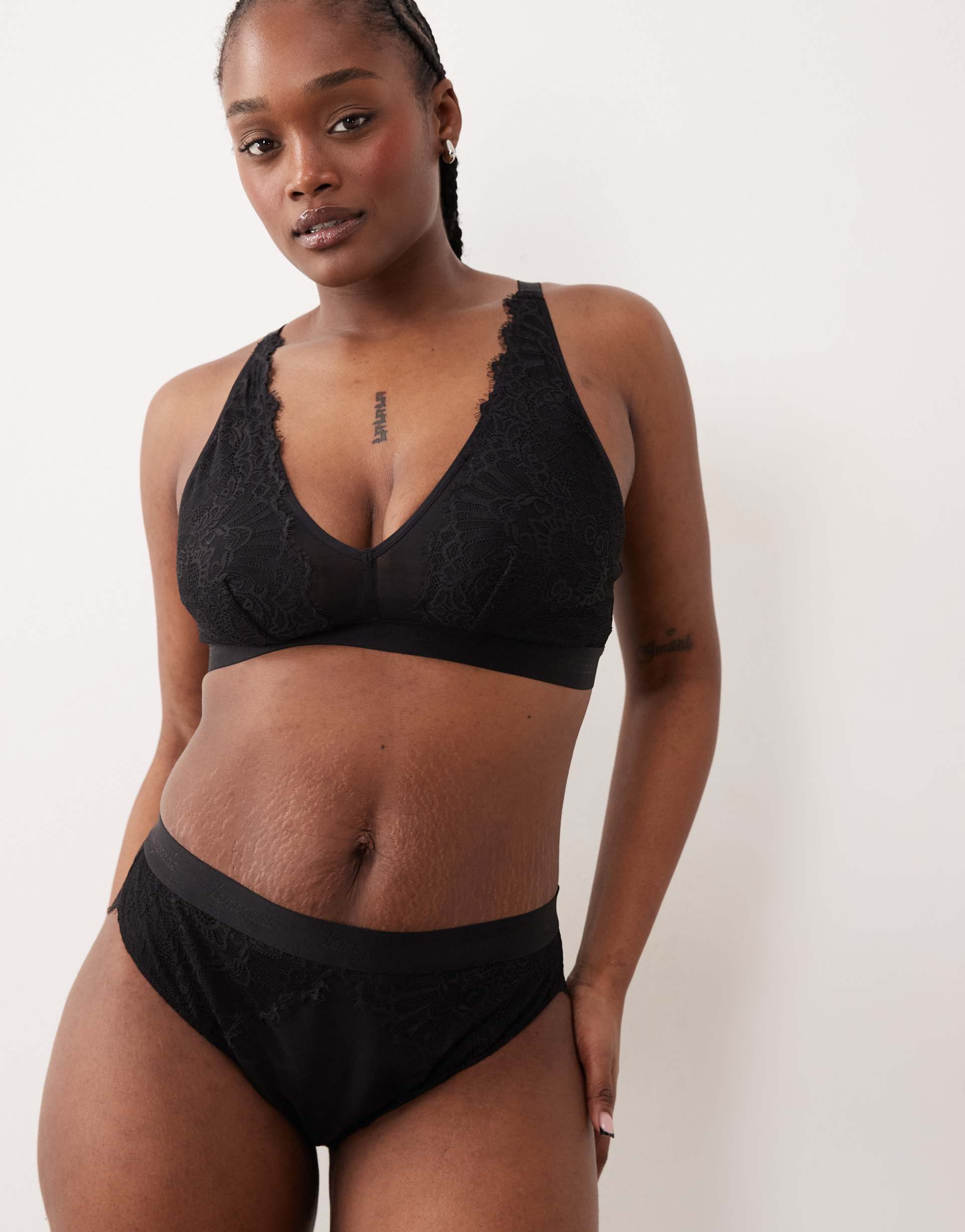 lemonade dolls synergy lace and mesh briefs in black