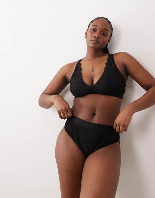 Lemonade Dolls Synergy lace and mesh briefs in black, 4 of 4