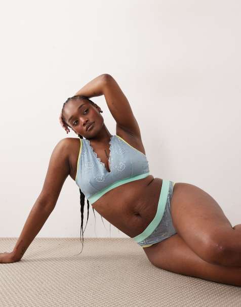 Lemonade Dolls – Trilogy – Spitzen-Slip in Jeansblau mit mittelhohem Bund - view 1