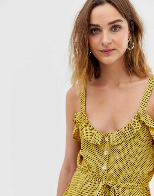 Leon Harper midaxi strappy dress in polka dot