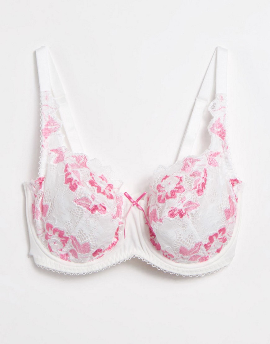 Lepel fiore full cup bra in ivory and lipstick-Multi