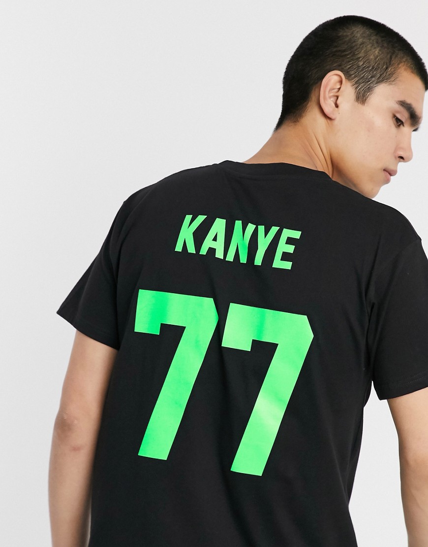 Les (Art)ists - Kanye 77 - T-shirt stile calcio nera e fluo-Nero