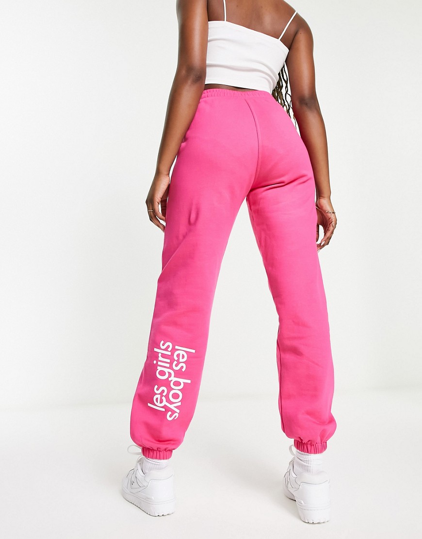 Les Girls Les Boys lounge jogger in raspberry-Pink