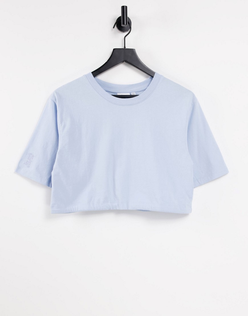 Les Girls Les Boys - T-shirt court en jersey avec détail cordon de serrage - Bleu