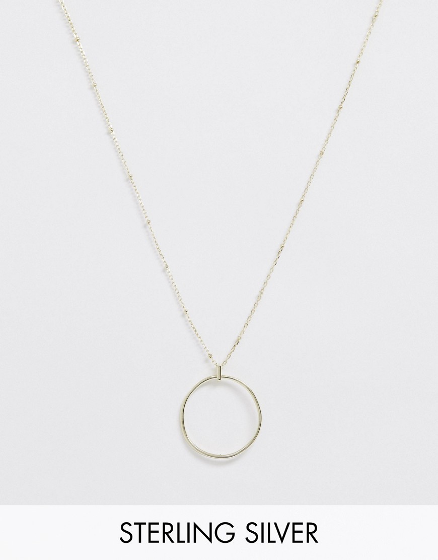 Lesa Michele Gold Plated Sterling Silver Dangling Circle Necklace