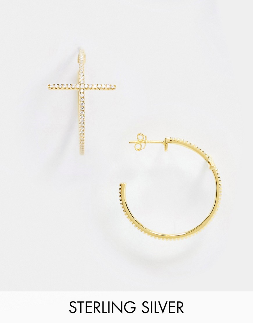 Lesa Michelle - Gouden oorringen met kruis