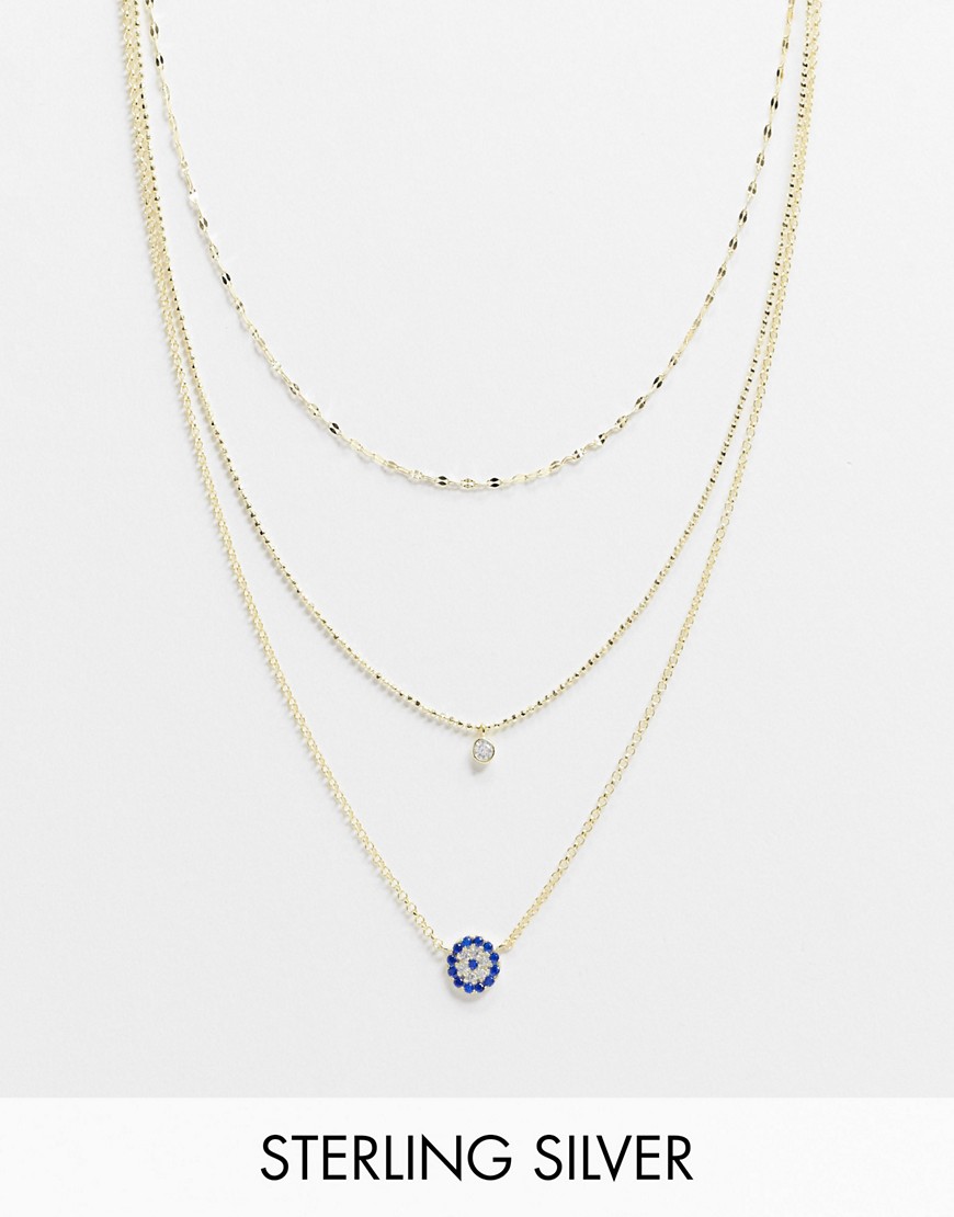 Lesa Michelle - Halskæde med sølvfarvet multilag/blå vedhæng