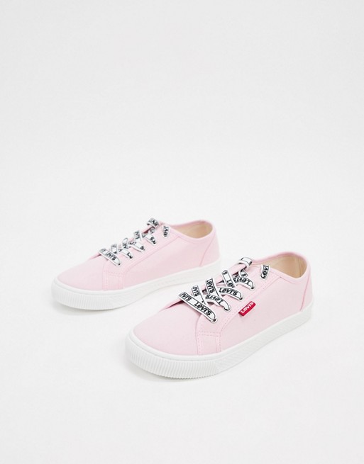 Levi malibu lace up trainers in pink