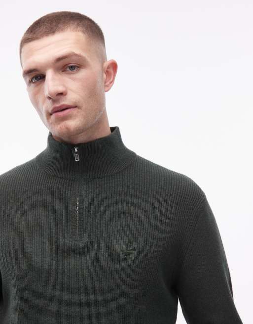 Levi's 1/4 zip knitted jumper in dark green, 3 of 5