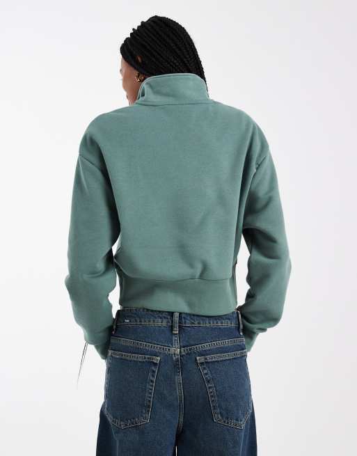 Levi's 1/4 zip logo sweatshirt in dark green, 4 of 4