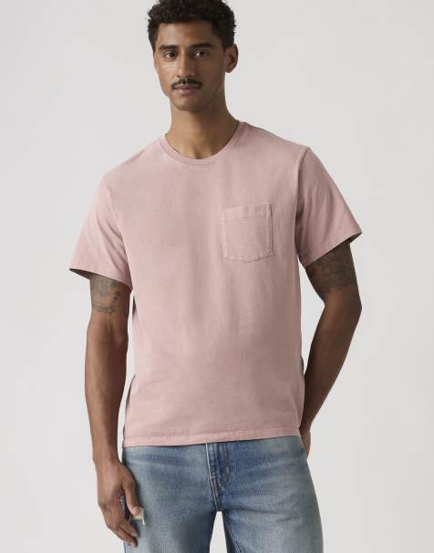 Levi's – 17229 – Stückgefärbtes Basic-T-Shirt in Rosa mit Tasche - view 1