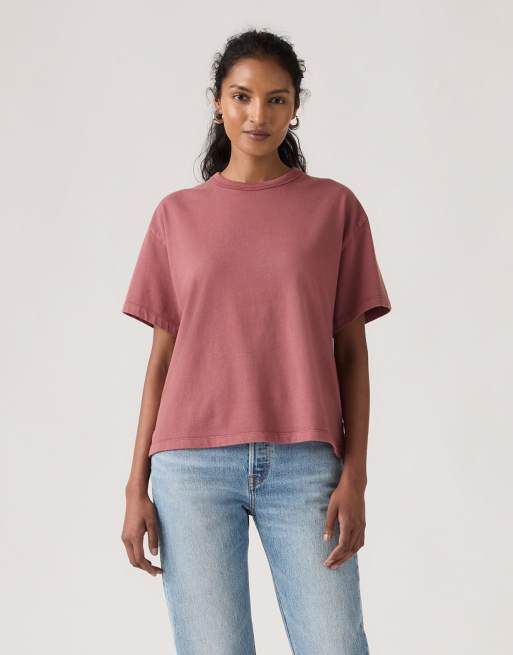 Levi's – 191914 – Vintage – Cora – Kurzärmliges, stückgefärbtes T-Shirt in Rot
