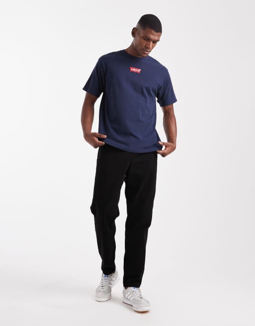 Levi's 2 horse badge logo back print vintage oversized t-shirt in navy, 2 of 5