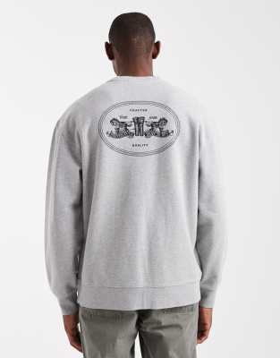 Levi's Levi's 2 horse logo back print relaxed fit sweatshirt in grey marl