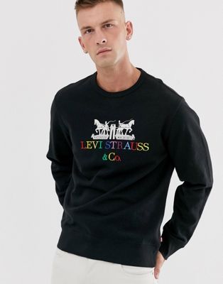 Levi's horse multi 90s logo sweatshirt in mineral black ASOS