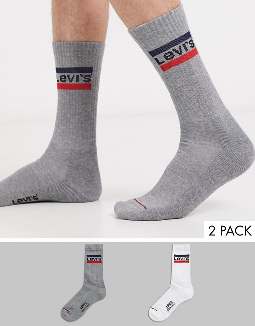 Levis 2 pack crew logo socks